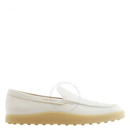 Mens White Calf Leather Moccasins, Brand Size 10 ( US Size 11 )