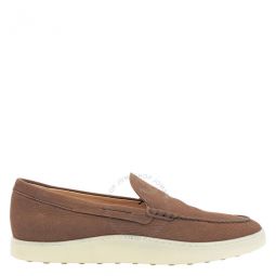 Mens Walnut Suede Slip-On Moccasins, Brand Size 5 ( US Size 6 )