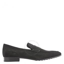 Mens Black Suede Penny Loafers, Brand Size 12.5 ( US Size 13.5 )