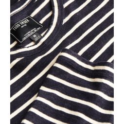 Issued By: Japanese Nautical Striped Tee in Original Navy
