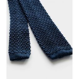 Italian Silk Knit Tie in Navy