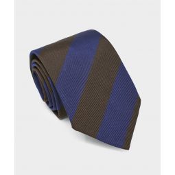 Navy Olive Block Stripe Tie