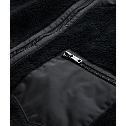 Italian Recycled Fleece Full-Zip Jacket in Black