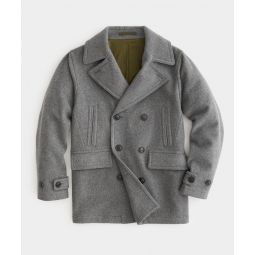 Italian Wool Cashmere Peacoat in Vintage Pewter