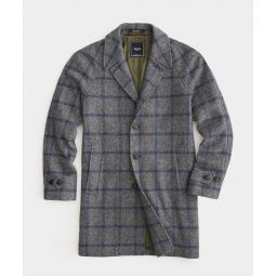 Italian Wool Carcoat in Grey Windowpane