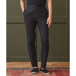 Italian Linen Tuxedo Pant in Black