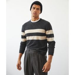 Cashmere Stripe Sweatshirt in Black
