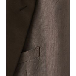 Italian Linen Peak Lapel Tuxedo Jacket in Brown