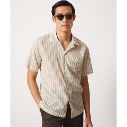 Summerweight Cafe Shirt in Pistachio Stripe