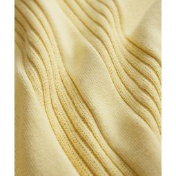 Silk Cotton Ribbed Polo in Lemon