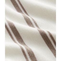 Striped Silk-Cotton Polo in Bisque