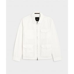 Lightweight Cotton Military Jacket in White