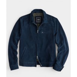 Italian Suede Dean Jacket in Navy