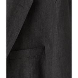 Italian Linen Madison Suit Jacket in Black