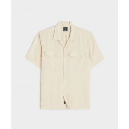 Linen Panama Shirt in Sand Dollar