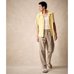 Cropped Terry Cabana Polo Shirt in Lemon