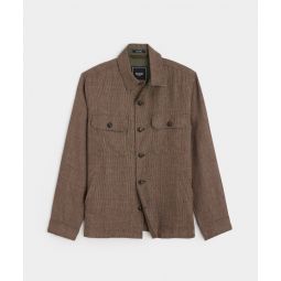 Textured Tailored Shirt Jacket in Brown