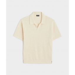 Linen Montauk Sweater Polo in Bisque