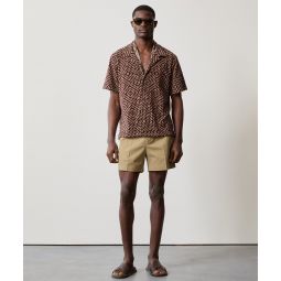 Terry Jacquard Cabana Shirt Polo in Classic Burgundy