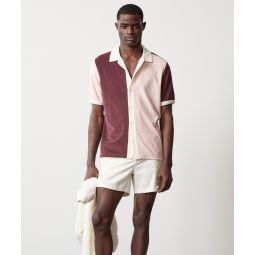 Colorblock Terry Beach Polo in Classic Burgundy