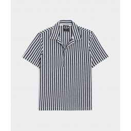 Vertical Stripe Polo in Classic Navy