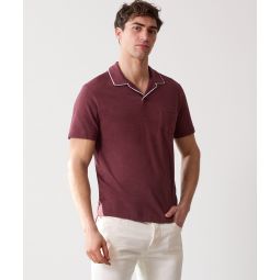 Made in L.A. Tipped Montauk Polo in Classic Burgundy