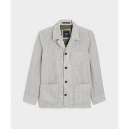 Italian Linen Tailored Chore in Grey Houndstooth