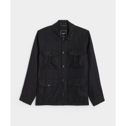 Irish Linen Field Jacket in Black