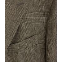 Italian Linen Sutton Jacket in Olive Glenplaid
