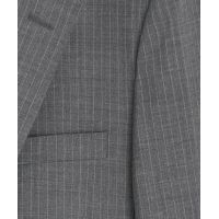 Italian Wool Sutton Jacket in Grey Pinstripe