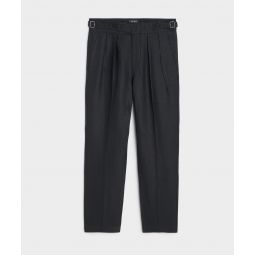 Irish Linen Gurkha Trouser in Black