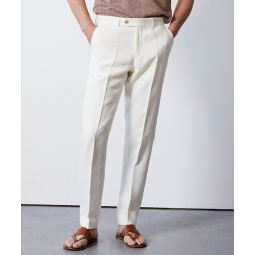 White Broken Herringbone Sutton Suit Pant