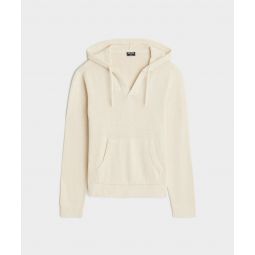 Linen-Cotton Popover Hoodie in Bisque