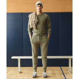 Sun-Faded Midweight Slim Jogger Sweatpant in Army Green