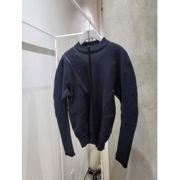 Toga Pulla Pile Knit Zip Pullover - Navy