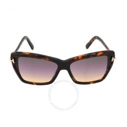 Leah Grey Rose Shaded Butterfly Ladies Sunglasses