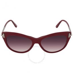 Kira Bordeaux Gradient Cat Eye Ladies Sunglasses