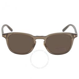 Brown Oval Unisex Sunglasses