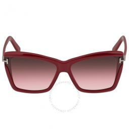 Leah Pink Gradient Butterfly Ladies Sunglasses