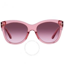Wallace Pink Brown Gradient Cat Eye Ladies Sunglasses