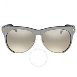Leona Brown Mirror Oval Ladies Sunglasses