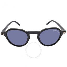 Blue Round Unisex Sunglasses