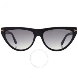 Amber Smoke Grey Gradient Cat Eye Ladies Sunglasses