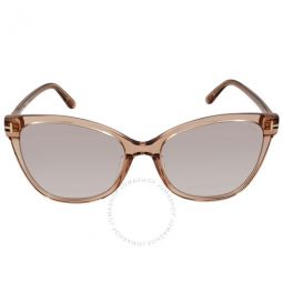 Ani Gradient Brown Mirror Butterfly Ladies Sunglasses