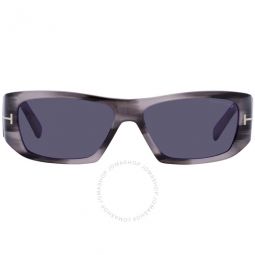Andres Blue Rectangular Unisex Sunglasses