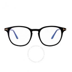 Blue Block Round Mens Eyeglasses