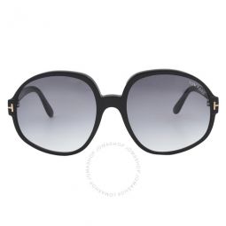 Claude Smoke Dark Grey Gradient Oversized Ladies Sunglasses
