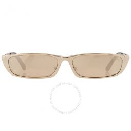 Everett Brown Mirror Rectangular Unisex Sunglasses