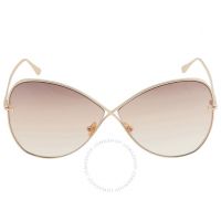 Nickie Light Brown Gradient Butterfly Ladies Sunglasses