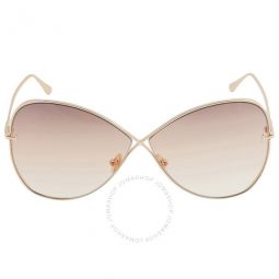 Nickie Light Brown Gradient Butterfly Ladies Sunglasses